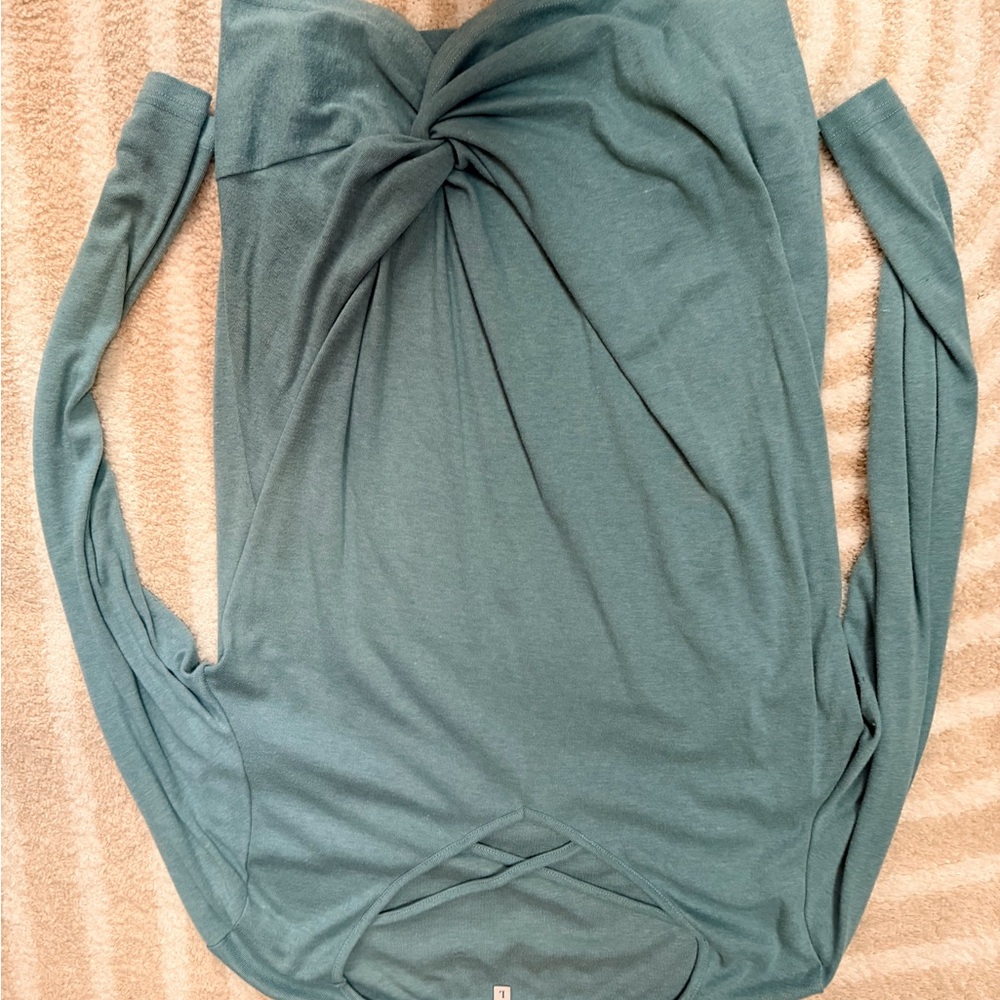 Chic Teal Long Sleeve Women's Blouse